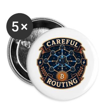 CAREFUL ROUTING - Buttons groß 56 mm (5er Pack) - Weiß - Vorne