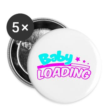 Baby Loading Neon Logo - Buttons groß 56 mm (5er Pack) - Weiß - Vorne