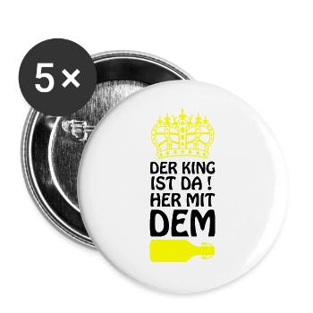 Königliche Silhouette Bier - Buttons groß 56 mm (5er Pack) - Weiß - Vorne