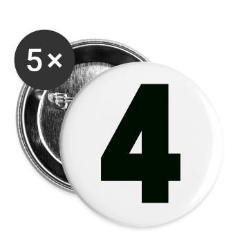 Starke Vier-Grafik in Schwarz - Buttons groß 56 mm (5er Pack) - Weiß - Vorne