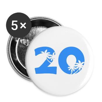 Sommer 20 Palmen Silhouette - Buttons groß 56 mm (5er Pack) - Weiß - Vorne