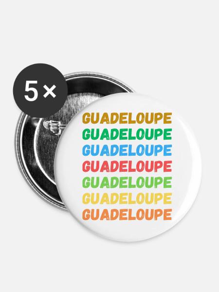 Guadeloupe in Farbe - Buttons groß 56 mm (5er Pack) - Weiß