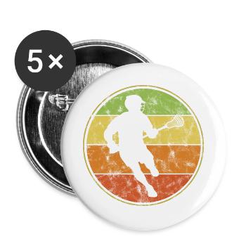 Vintage Lacrosse Spieler Für Lacrosse Sportler - Buttons groß 56 mm (5er Pack) - Weiß - Vorne