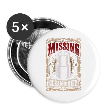 Missing clean or oily Car lover car guy mechanic - Buttons groß 56 mm (5er Pack) - Weiß - Vorne