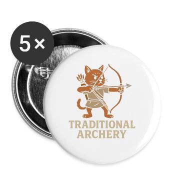 Traditional Archery - Buttons groß 56 mm (5er Pack) - Weiß - Vorne