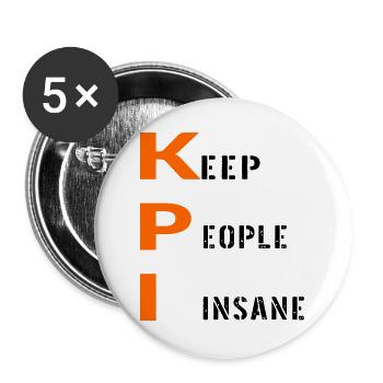 BÜRO-KPI-MITARBEITER - Buttons groß 56 mm (5er Pack) - Weiß - Vorne
