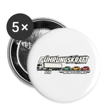 Führungskraft – LKW und meine Follower - Buttons groß 56 mm (5er Pack) - Weiß - Vorne