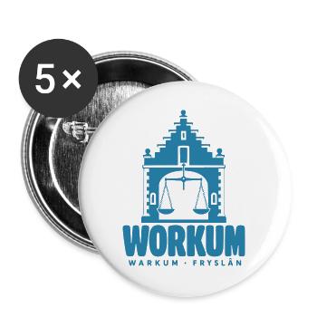 Workum Warkum Friesland Waag Retro Ijsselmeer - Buttons groß 56 mm (5er Pack) - Weiß - Vorne