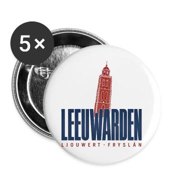 Leeuwarden Ljouwert Friesland Oldehove - Buttons groß 56 mm (5er Pack) - Weiß - Vorne