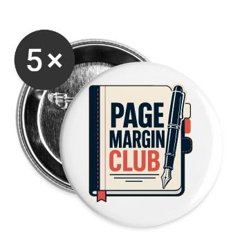 PAGE MARGIN CLUB Computer - Buttons groß 56 mm (5er Pack) - Weiß - Vorne