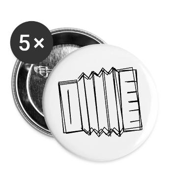 Akkordeon handgezeichnet - Buttons groß 56 mm (5er Pack) - Weiß - Vorne