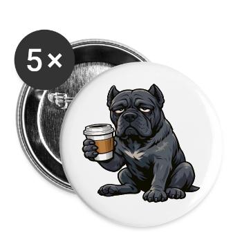 Cane Corso Cane Corsos Corso halter Corso Besitzer - Buttons groß 56 mm (5er Pack) - Weiß - Vorne