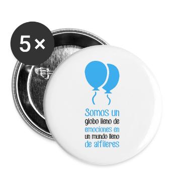 Wir sind ein Ballon voller Gefühle - Buttons groß 56 mm (5er Pack) - Weiß - Vorne