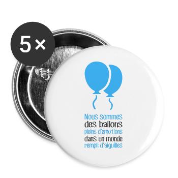 Wir sind Ballons - Buttons groß 56 mm (5er Pack) - Weiß - Vorne