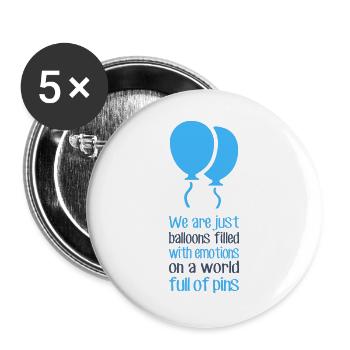 Wir sind nur Luftballons - Buttons groß 56 mm (5er Pack) - Weiß - Vorne