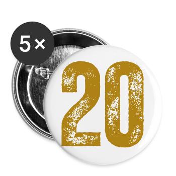 20 - Buttons groß 56 mm (5er Pack) - Weiß - Vorne