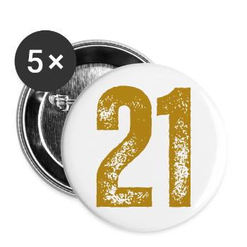 21 - Buttons groß 56 mm (5er Pack) - Weiß - Vorne