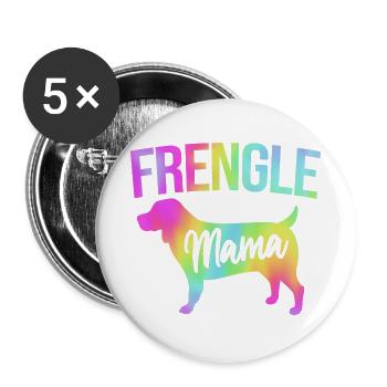 Frengle Hund - Buttons groß 56 mm (5er Pack) - Weiß - Vorne
