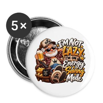 Opa im Energiesparmodus - Buttons groß 56 mm (5er Pack) - Weiß - Vorne
