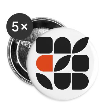 GEFÜGE 01 – Geometrische Formen - Buttons groß 56 mm (5er Pack) - Weiß - Vorne