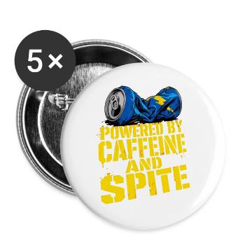 Caffeine And Spite Typografie Pflegekraft RN - Buttons groß 56 mm (5er Pack) - Weiß - Vorne