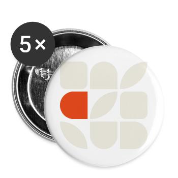 GEFÜGE 01 – Geometrische Formen - Buttons groß 56 mm (5er Pack) - Weiß - Vorne