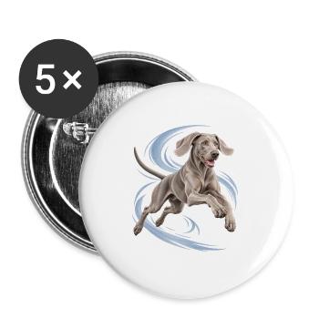 Weimaraner - Buttons groß 56 mm (5er Pack) - Weiß - Vorne