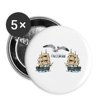 Freiheit - Buttons groß 56 mm (5er Pack) - Weiß - Vorne