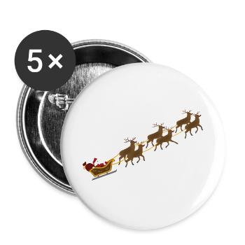 Weihnachtsschlitten - Buttons groß 56 mm (5er Pack) - Weiß - Vorne