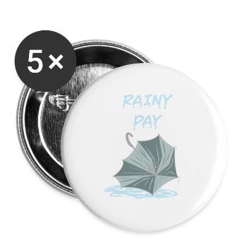 Regentag - Buttons groß 56 mm (5er Pack) - Weiß - Vorne