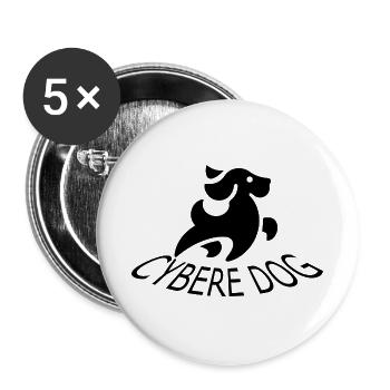 Dog dog - Buttons groß 56 mm (5er Pack) - Weiß - Vorne