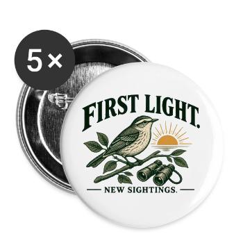 First Light New Sightings Garten Vögel - Buttons groß 56 mm (5er Pack) - Weiß - Vorne