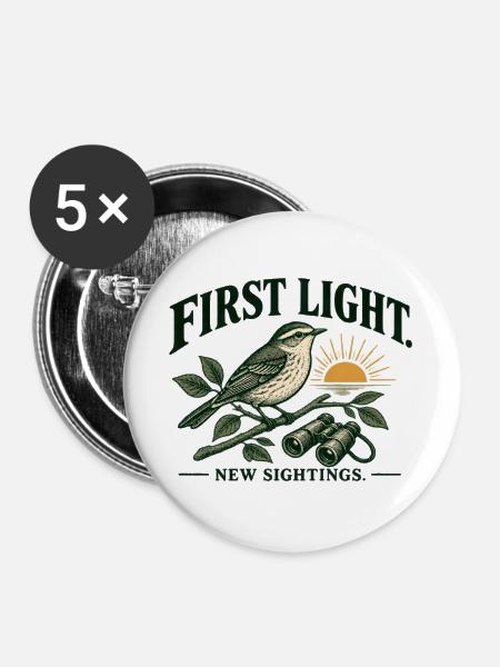 First Light New Sightings Garten Vögel - Buttons groß 56 mm (5er Pack) - Weiß