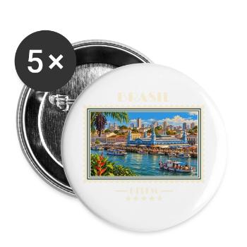 Brasilien Belém Vintage Reisemarke - Buttons groß 56 mm (5er Pack) - Weiß - Vorne