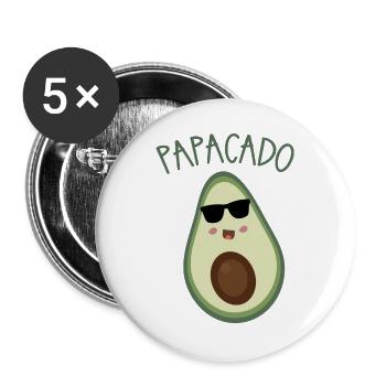 Papacado Avocado Sonnenbrille - Buttons groß 56 mm (5er Pack) - Weiß - Vorne