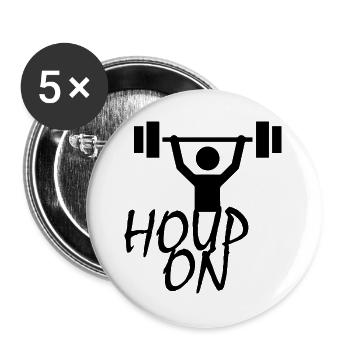 Funny gym - Buttons groß 56 mm (5er Pack) - Weiß - Vorne