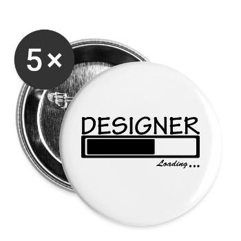 funny designer - Buttons groß 56 mm (5er Pack) - Weiß - Vorne