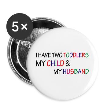 Funny mom - Buttons groß 56 mm (5er Pack) - Weiß - Vorne