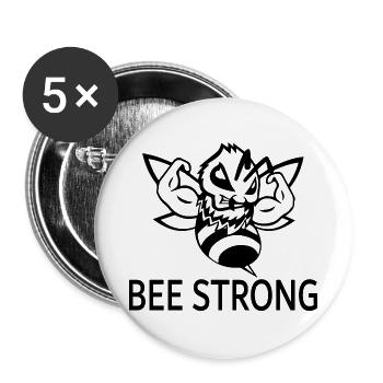 Funny bees - Buttons groß 56 mm (5er Pack) - Weiß - Vorne
