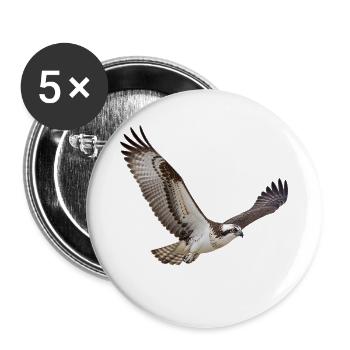 Fischadler im Flug – Greifvogel mit weißem Kopf - Buttons groß 56 mm (5er Pack) - Weiß - Vorne