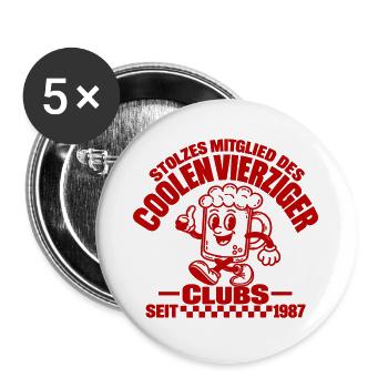 40er Club 1987 – Stolzer Jahrgang - Buttons groß 56 mm (5er Pack) - Weiß - Vorne