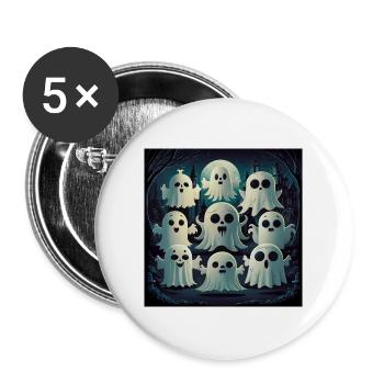 Süßes Kawaii-geister-halloween-spukhaus - Buttons groß 56 mm (5er Pack) - Weiß - Vorne