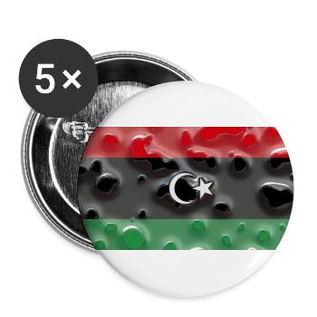Libyen - Buttons groß 56 mm (5er Pack) - Weiß - Vorne