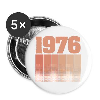 Geburtstag 1976 - Buttons groß 56 mm (5er Pack) - Weiß - Vorne