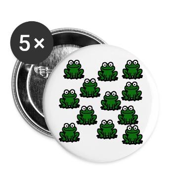 Frösche Lieblingstiere Geschenk - Buttons groß 56 mm (5er Pack) - Weiß - Vorne