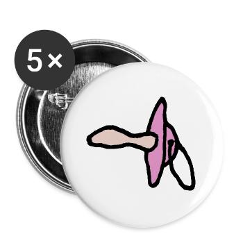 Pinker Schnuller Kleinkind Baby - Buttons groß 56 mm (5er Pack) - Weiß - Vorne