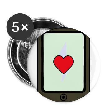 Smartphone mit Herz Liebe - Buttons groß 56 mm (5er Pack) - Weiß - Vorne