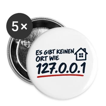 Es gibt keinen Ort wie 127.0.0.1 Localhost - Buttons groß 56 mm (5er Pack) - Weiß - Vorne