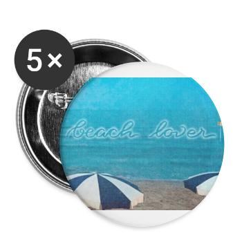 Strandliebhaber - Buttons groß 56 mm (5er Pack) - Weiß - Vorne