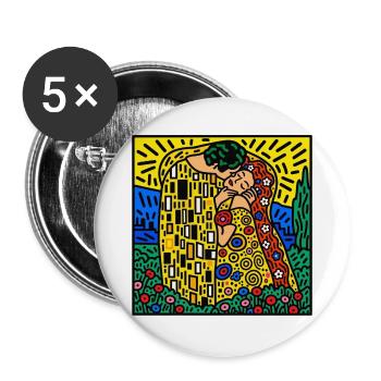 Kiss of Color Mosaik - Buttons groß 56 mm (5er Pack) - Weiß - Vorne
